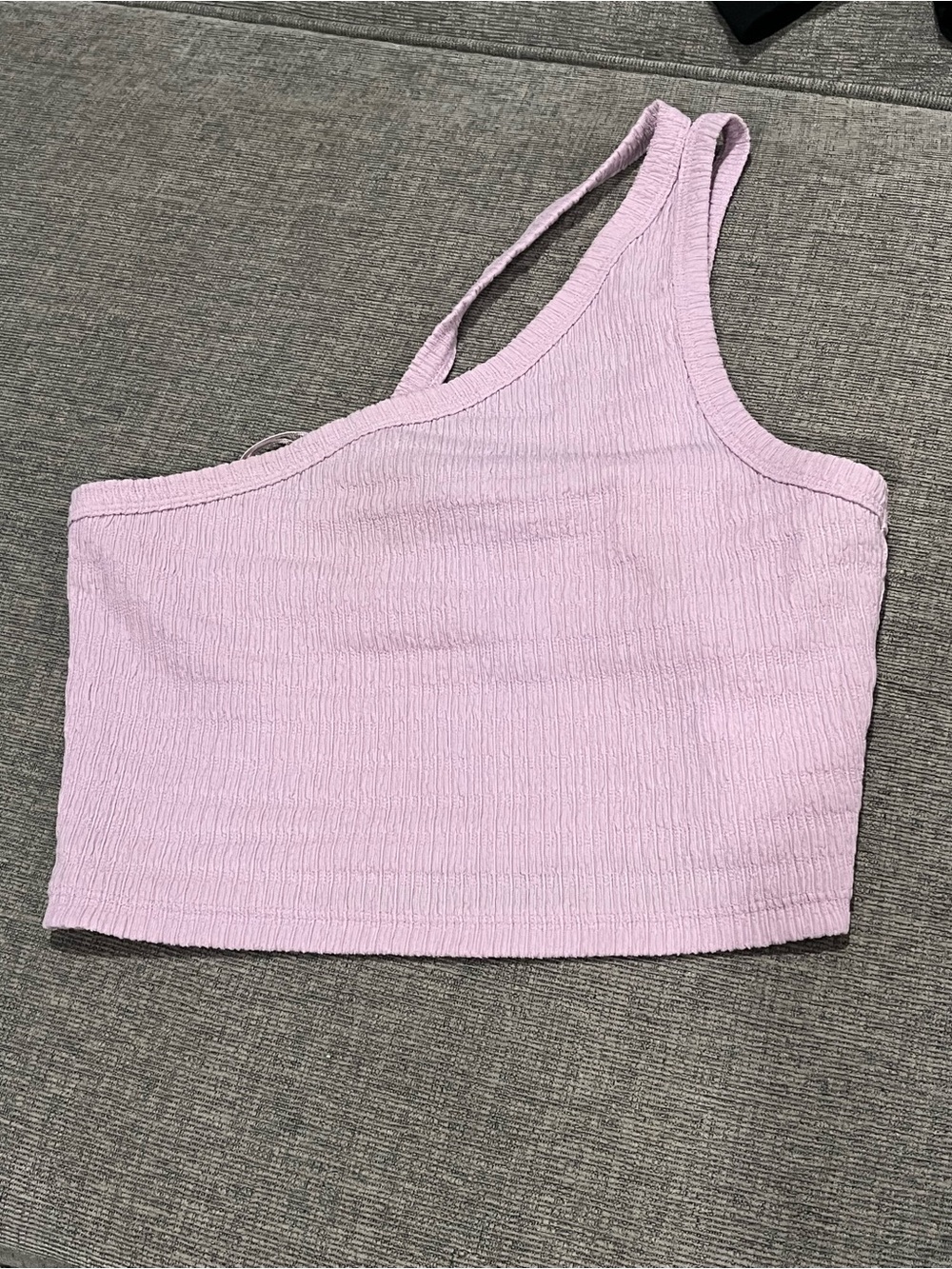 American Eagle One-Shoulder Lilac Ribbed Crop Top